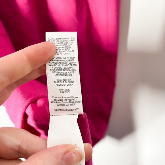 Dress The Population Alexandra Cocktail Dress Fuchsia One-Shoulder Size XS NEW - Picture 9 of 12